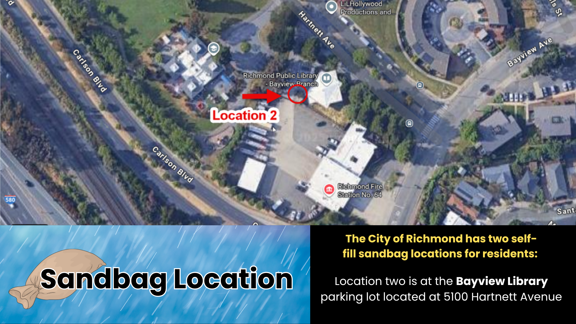 Sandbag Locations - Bayview Librray